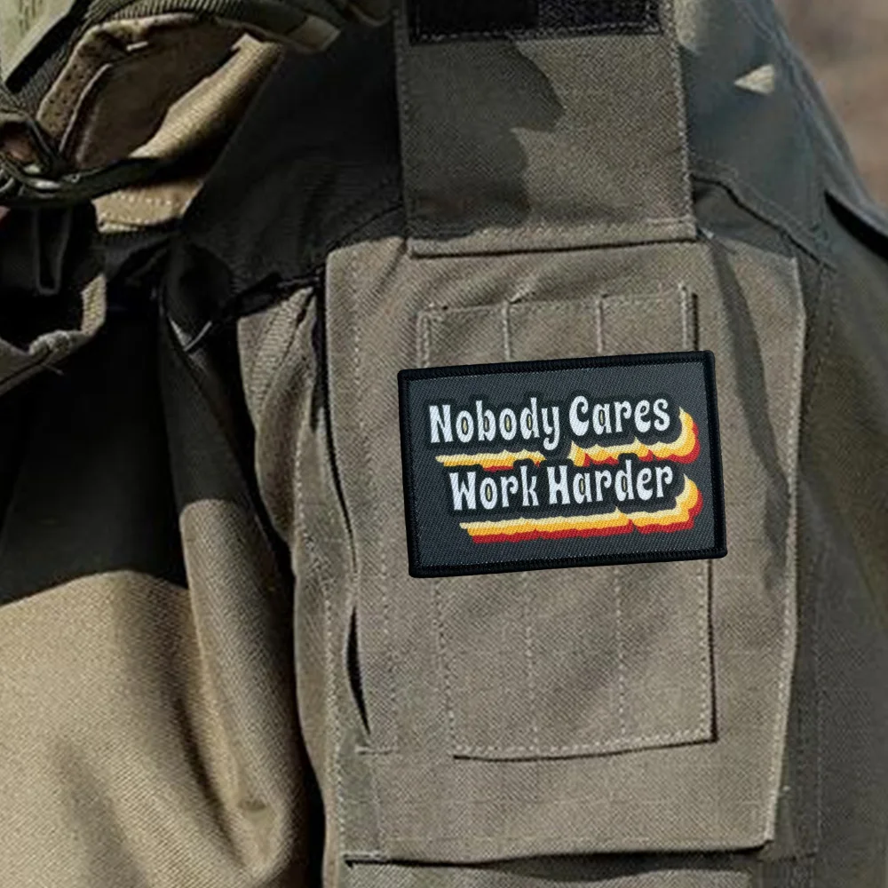 No importa el trabajo más duro parche táctico divertido parches de gancho y bucle insignia de moral militar brazalete del ejército pegatinas para mochila - imagen 5