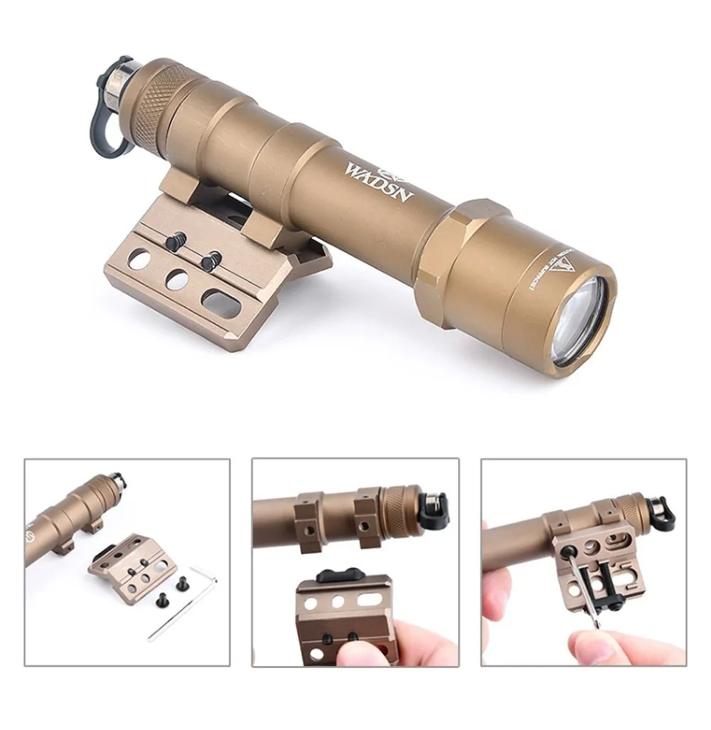 Wadsn M300A M600C juego de luz de explorador de caza táctica, linterna M300a, Base de montaje Offset, montaje de Metal, compatible con Mlok Keymod, Riel de 20MM - imagen 5