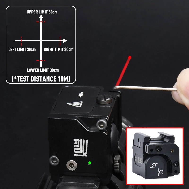 Wadsn Metal Zenitc Metal Mini PERST 1 punto verde mira puntero láser vista Airsoft caza arma luz Glock pistola 17 PEQ 15 - imagen 3