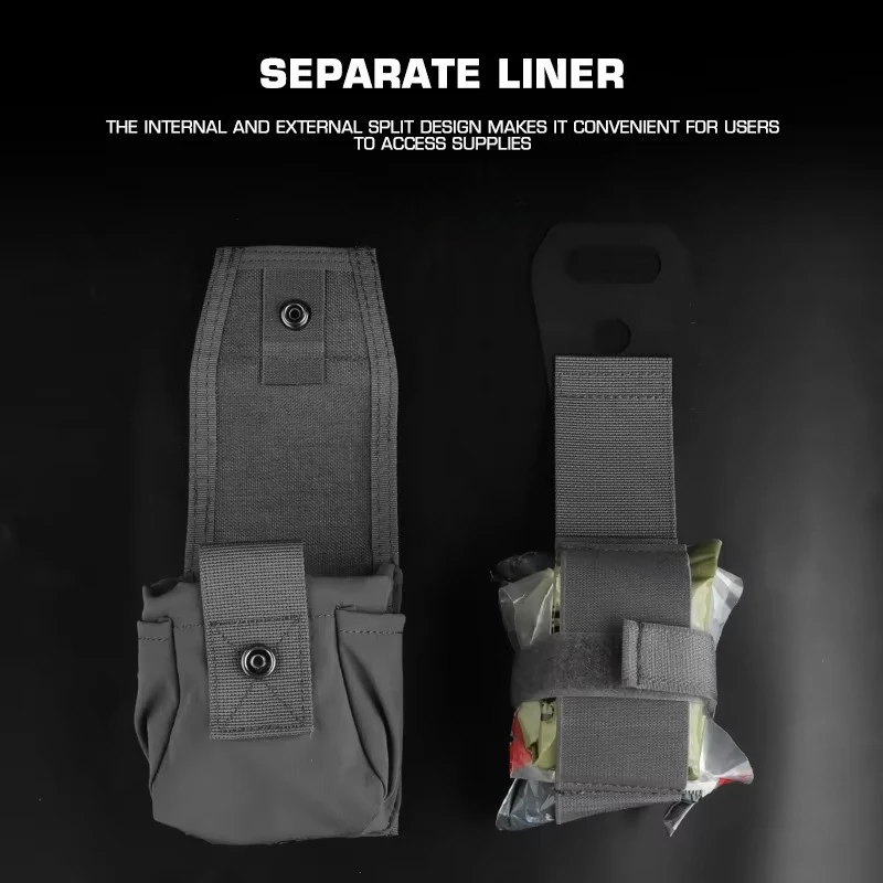 Kit médico MOLLE, bolsa médica pequeña, diseño dividido para cinturón, portador de placa, accesorios de caza - imagen 2