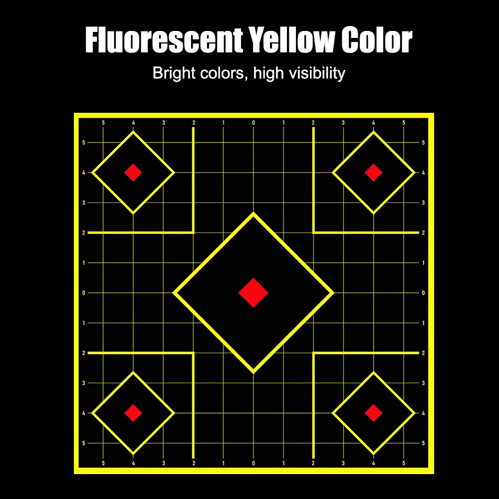10 Uds. De objetivos de tiro, objetivos adhesivos contra salpicaduras, papel fluorescente amarillo para salpicaduras de objetivo de tiro para pistola BB Airsoft - imagen 4