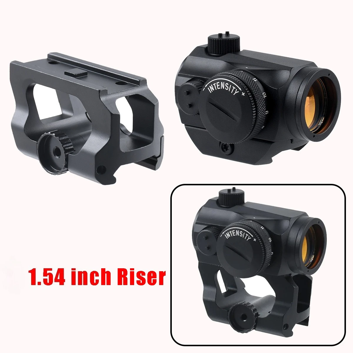 Soporte vertical táctico 2MOA mira de punto rojo 1x22mm óptica de mira réflex punto rojo T02 T01 alcance con soporte elevador 1,54/1,81/1,93/2,4 - imagen 4