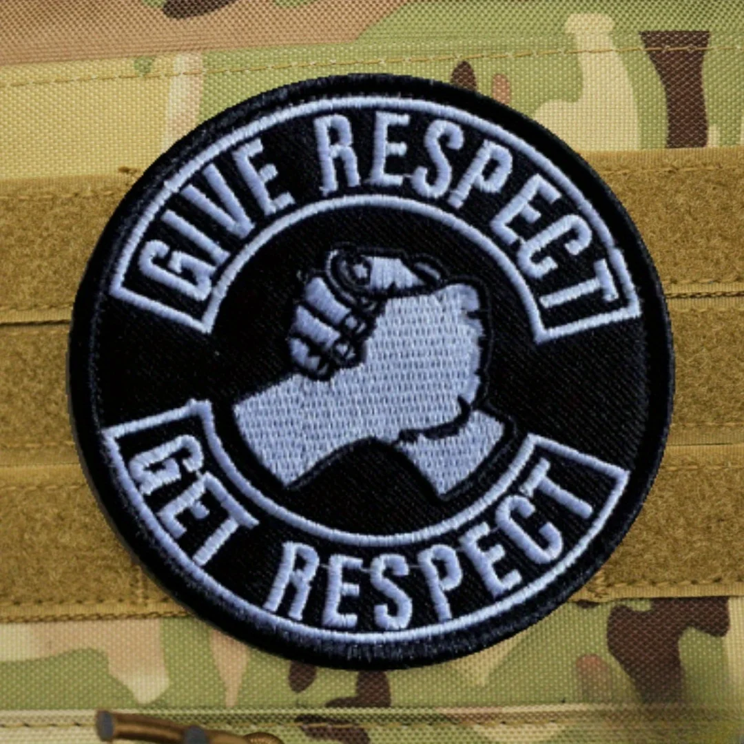 Dar Respect-Get Respect Morale parche táctico insignia militar gancho bordado y bucles para ropa mochila pegatina - imagen 3
