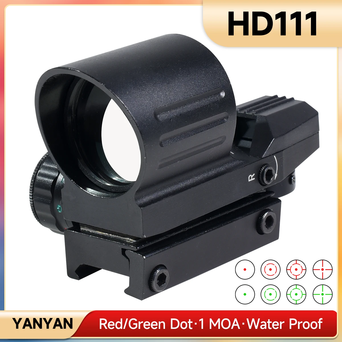HD111 Red Dot Sight Reflex Reflex 4 retícula Rifle alcance colimador Gl * cck holográfico caza alcance Airsoft óptica vista