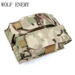 Equipo de caza táctico Airsoft con Clip para revistas, sistema Molle de bolsillo, doble M4 5,56, camuflaje forestal