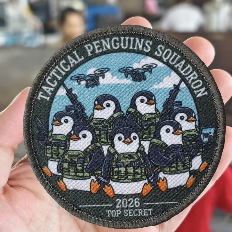 Parche táctico Escuadrón Pingüino con gancho y bucle para chaleco - imagen 5