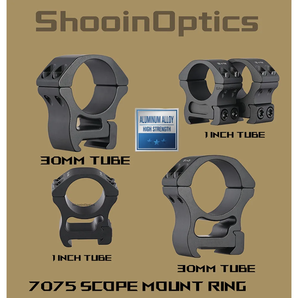 Shooin Pebbles 30mm 1 Inch Tube Optics Scope Ring 21mm Picatinny Rail Mount - imagen 2
