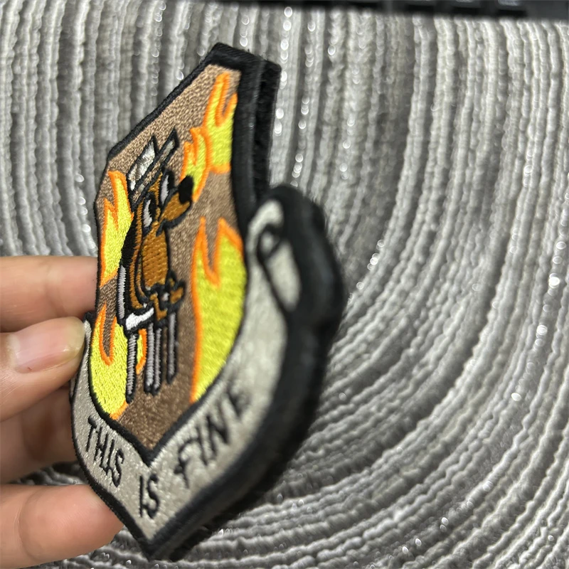 Parches tácticos con logotipo de perro, pegatinas de correa de perro con personalidad, apliques de mochila DIY - imagen 3