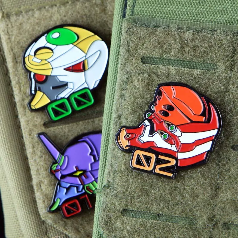 Parches de Metal EVA del nuevo siglo Warrior, primera máquina 00/01/02, insignia táctica para ropa, decoración de mochila con gancho - imagen 2