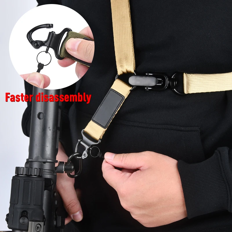 Eslinga táctica de Rifle de 1/2 puntos MS2, eslingas multimisión con parche, hebilla de Metal, correa de hombro de nailon, cinturón de cuerda extraíble - imagen 5