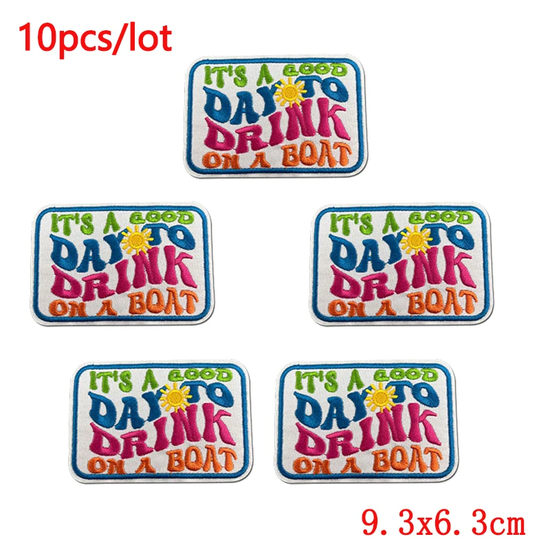 10 unids/lote de parches bordados con letras de dibujos animados, parche de hojas de flores, parches para planchar para ropa, sombreros DIY, decoración de apliques para mochila - imagen 4