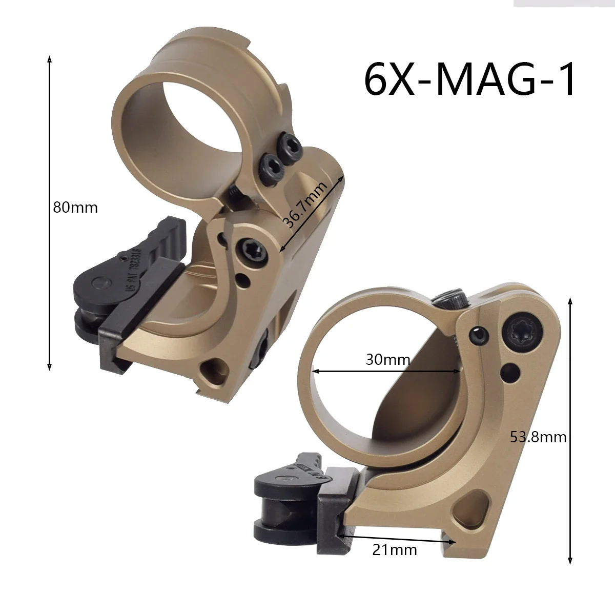 Soporte de lupa táctico FTC para G33 G43 con palanca QD rápida, mira óptica, soportes plegables con marcas originales - imagen 4