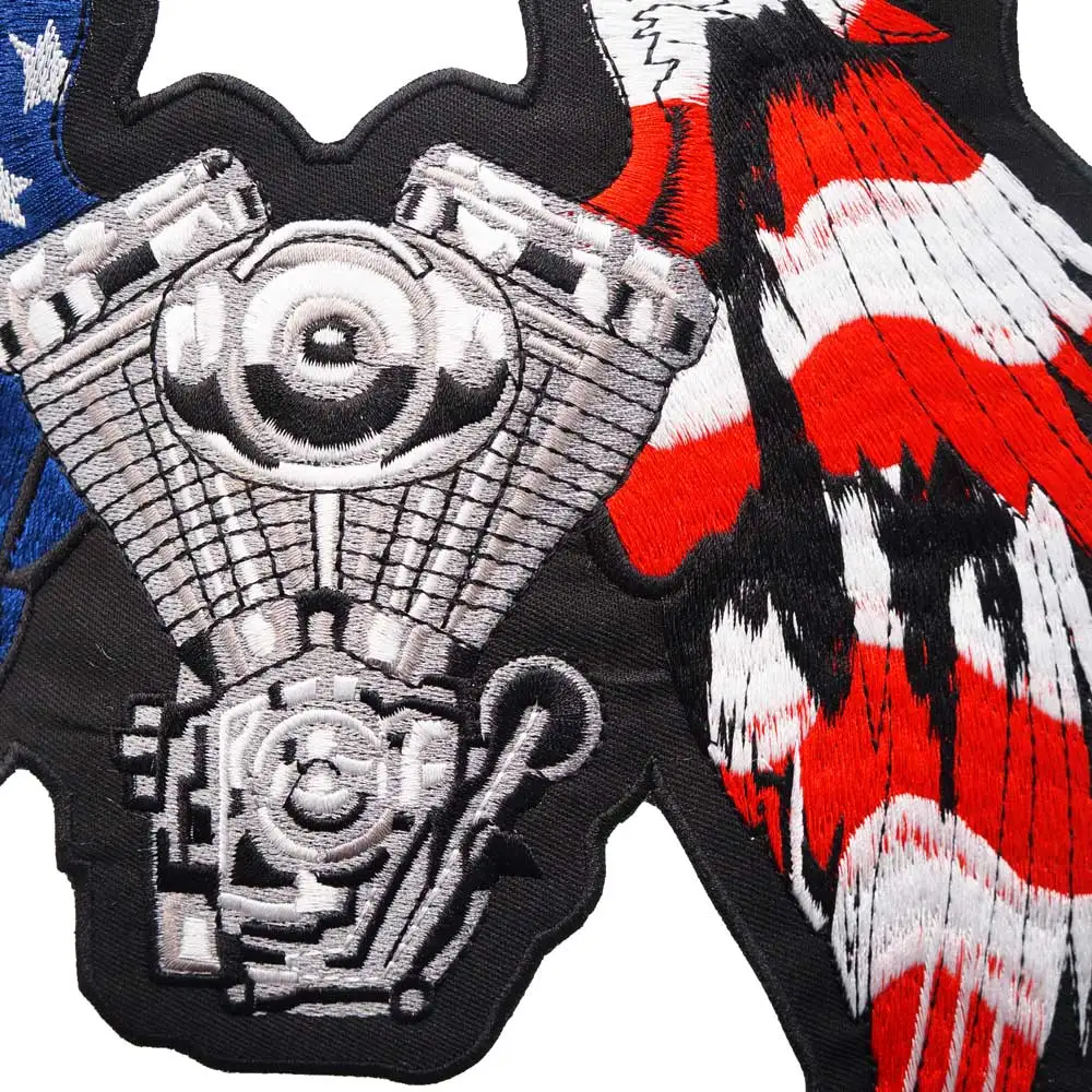 Parches grandes bordados de alas mecánicas, apliques de costura y hierro, banda de motorista punk Hip Hop, ropa de Rock, artículo esencial - imagen 4