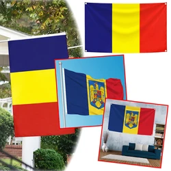 Bandera Rumania poliéster impresa azul amarillo rojo, tapiz