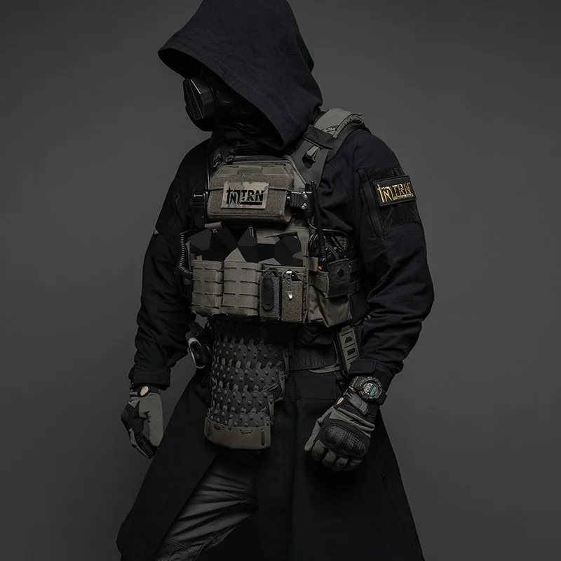 Bata de laboratorio táctica Camisa larga de crepé de lino sintético de algodón Chaqueta tipo mono Vestido largo - imagen 3