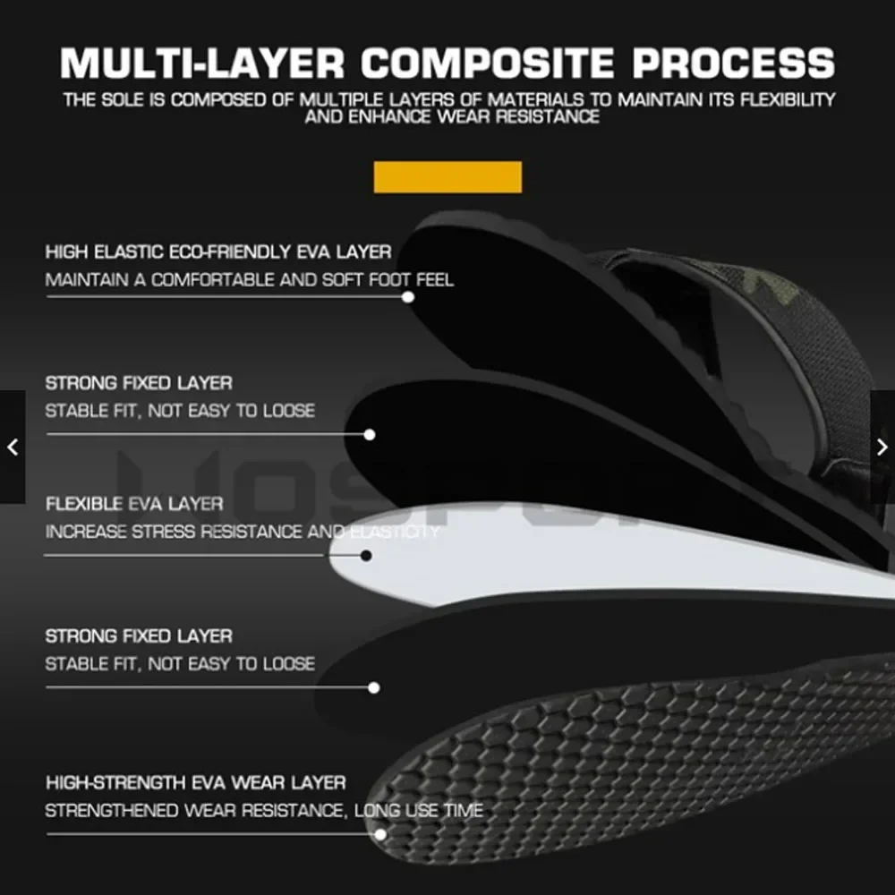 Chanclas de camuflaje táctico, zapatillas ligeras antideslizantes de EVA para hombres y mujeres, chanclas informales de playa para deportes al aire libre de verano y caza - imagen 3