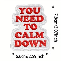 Parche bordado velcro MOLLE frase TI NEED TO CALM DOWN
