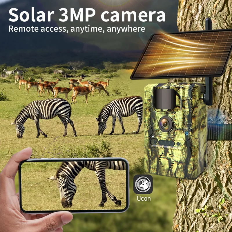 Cámara de rastreo Solar 4g con GPS, 3MP, HD, tarjeta Sim, LTE, acceso remoto, luz negra, visión nocturna, detección de movimiento, cámara de caza - imagen 5
