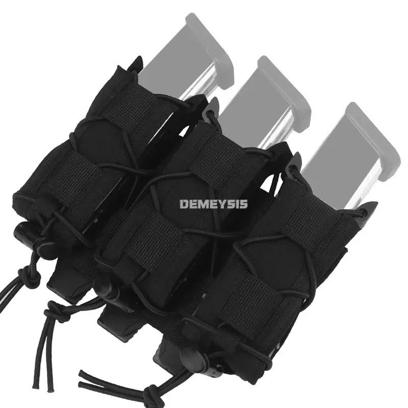 Bolsas magnéticas para caza al aire libre, pistolas tácticas, porta revistas Triple de 9MM, juego de guerra, cuchillo de combate, linterna, herramientas, bolsa Mag - imagen 2