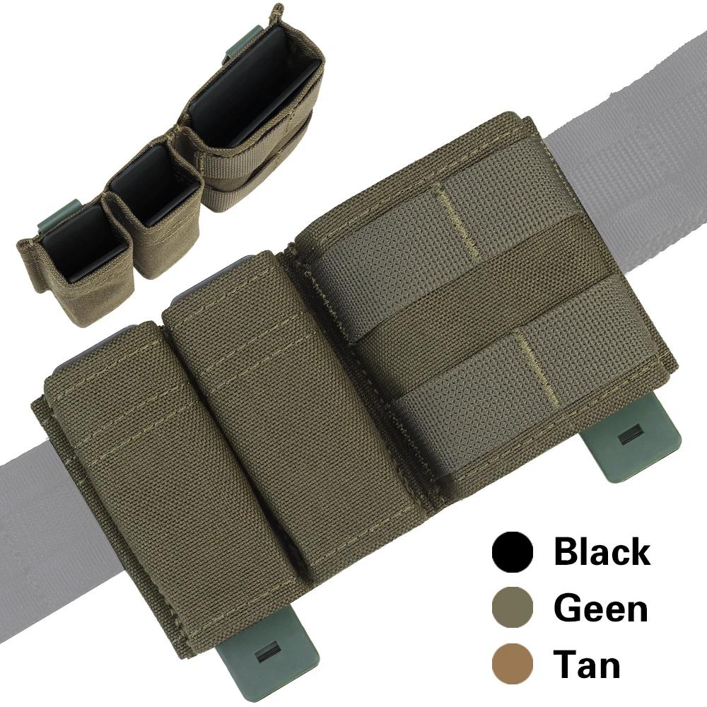 5,56 9mm 1 + 2 bolsa para revistas KYWI cuña insertar Shorty MAG bolsa MOLLE M4 G17 AR15 Airsoft cinturón chaleco equipo con Clip Maclice