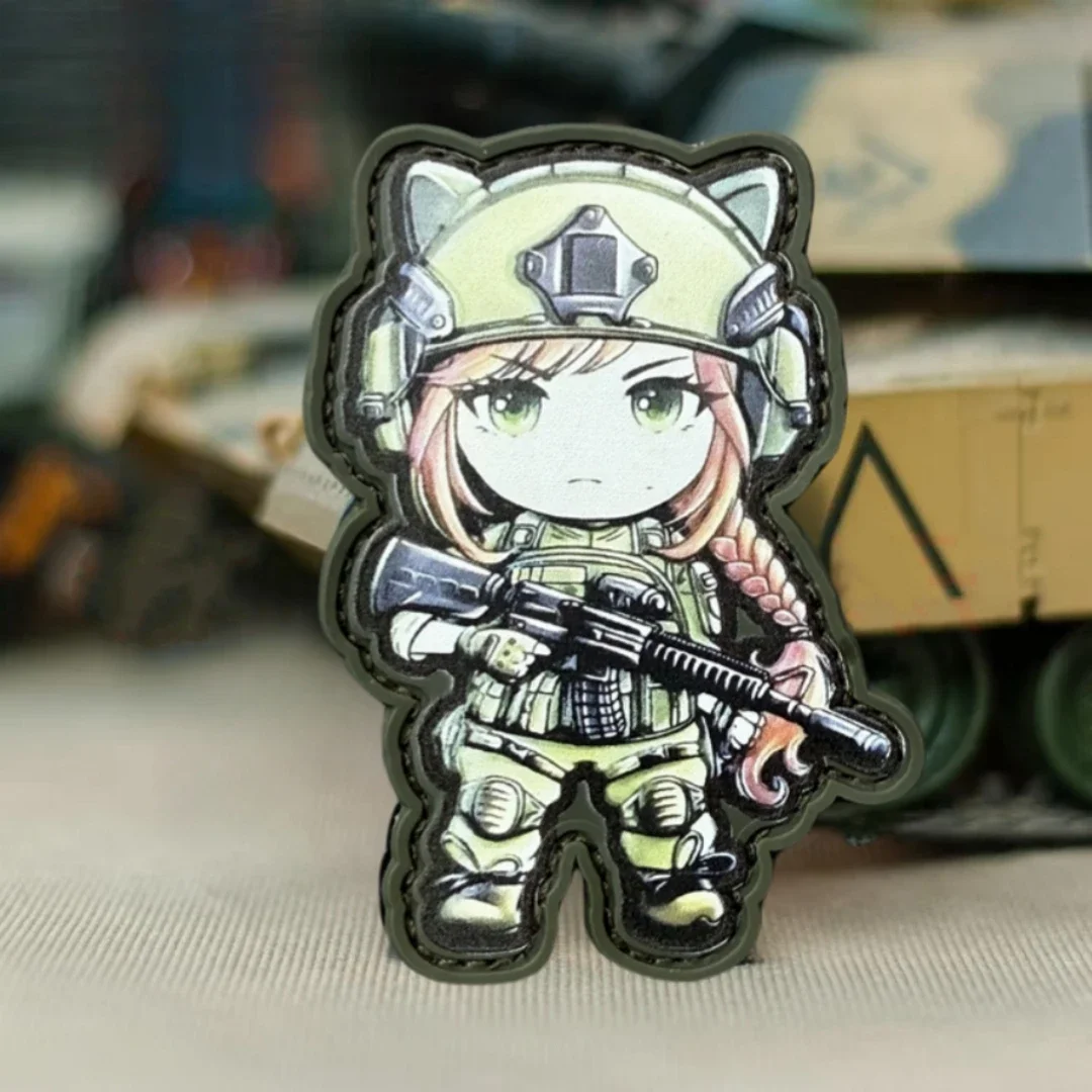 Parche táctico Chevron para chica, insignia de moral del ejército, emblema militar personalizado, pegatina para mochila, parches impresos con gancho y bucle para ropa - imagen 2