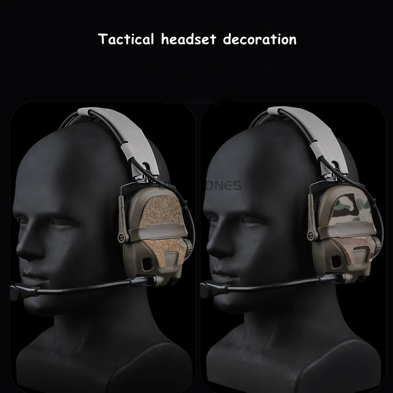 Parche mágico de camuflaje con cierre de gancho y bucle para auriculares, pegatinas de protección para auriculares de tiro GEN 6 - imagen 5