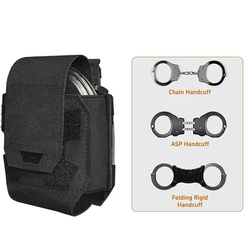 Bolsa para esposas Molle, funda para esposas, cinturón de servicio, chaleco táctico, accesorios para oficiales de seguridad de aplicación de la ley - imagen 4
