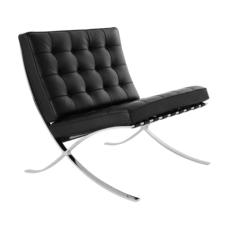 Silla de cuero nórdico para una sola persona, sillón de diseño moderno, sala de reuniones informal - imagen 5