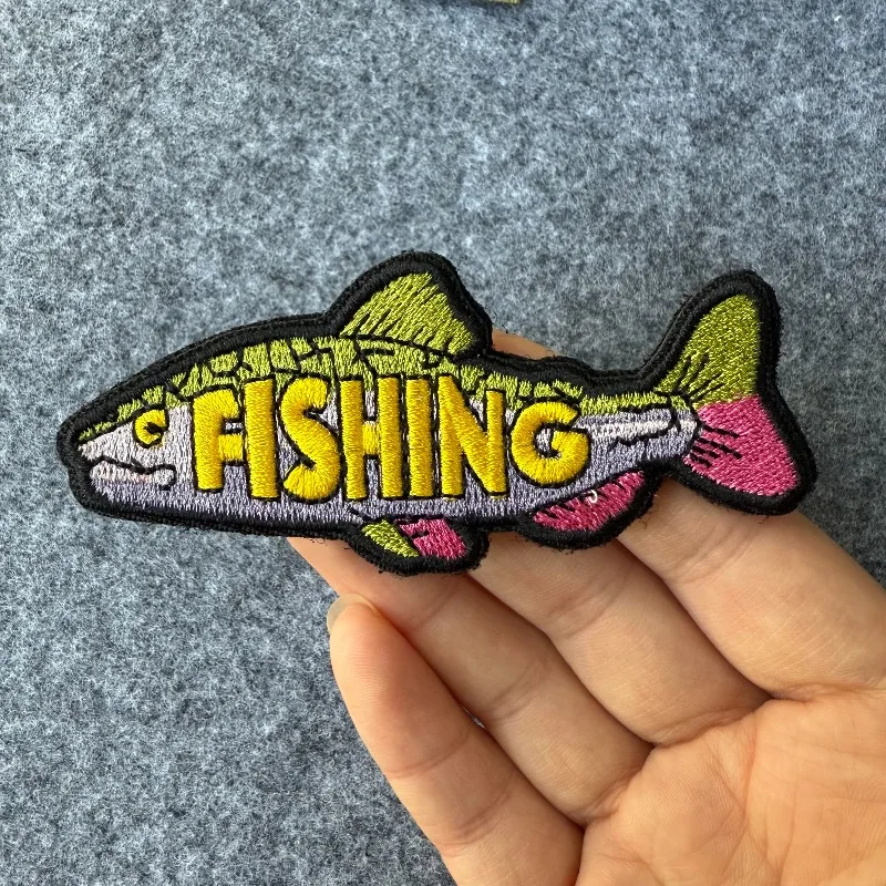 Parche de pesca táctico bordado moral insignia gancho y bucle parche militar para mochila apliques para ropa - imagen 4