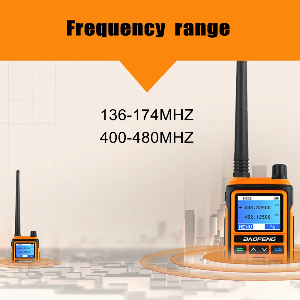 Baofeng-walkie-talkie portátil UV-17, dispositivo con pantalla a Color de 1,77 pulgadas, cargador tipo C, VHF, UHF, con función de partición, Radio FM, 5W - imagen 5