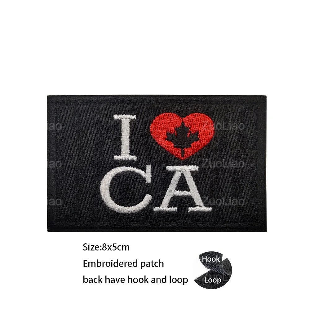 Parche de bandera reflectante de hoja de arce con bandera canadiense bordada en 3D, parches de bucle de gancho de mochila para ropa, gran oferta - imagen 5