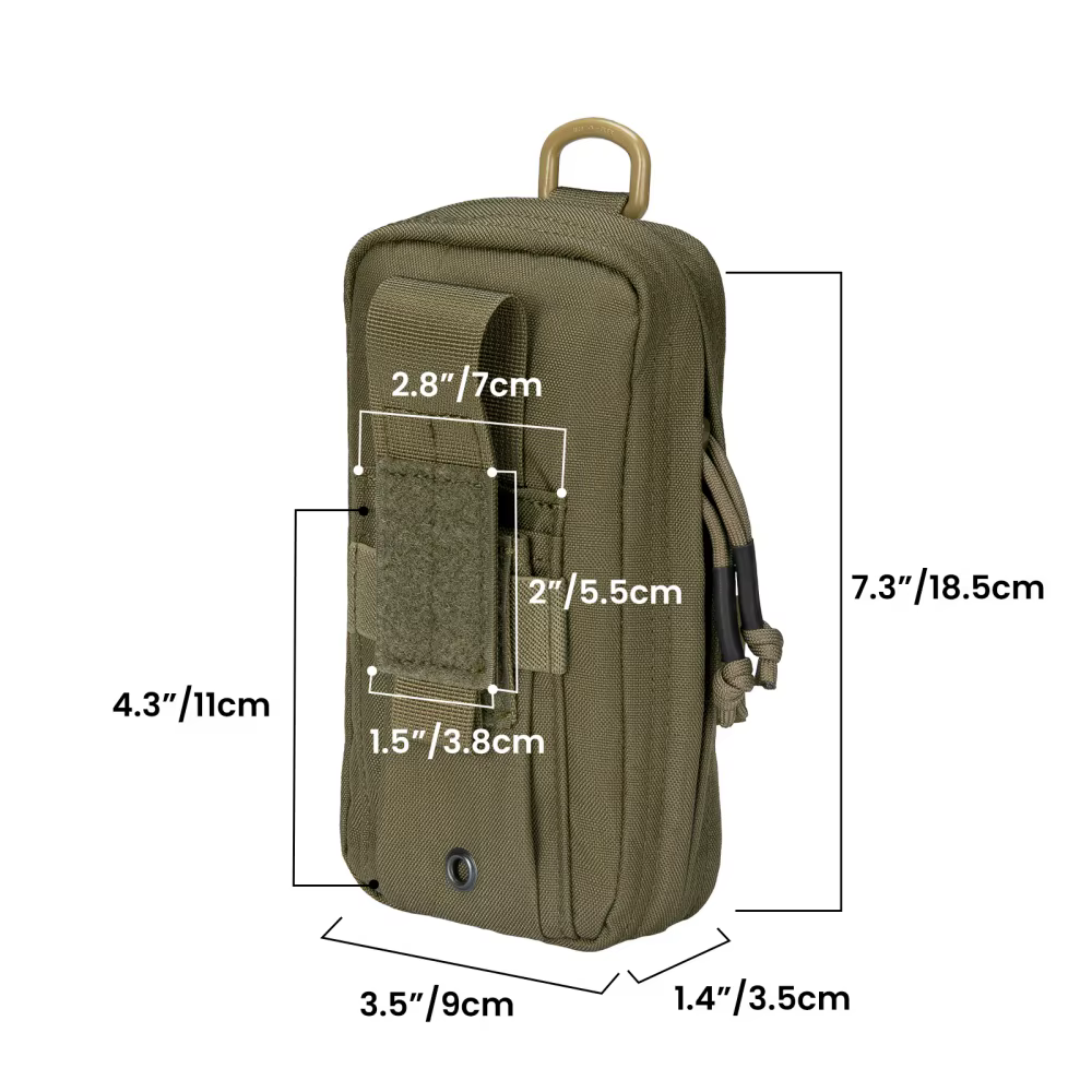 Bolsa táctica Molle EDC en color negro con sistema de fijación