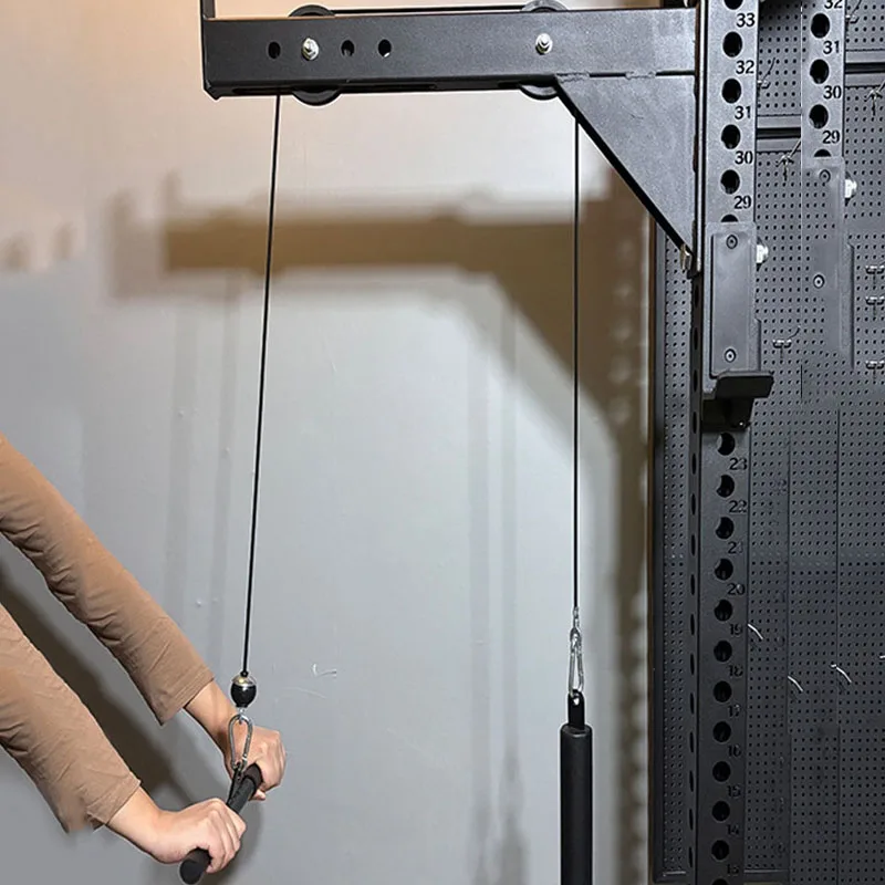 Sistema de polea extraíble Lat para gimnasio en casa, placa de peso de 18/26 Mm, Compatible con equipo de fuerza muscular trasera con accesorio de cuerda