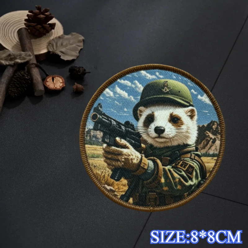 Parche con estampado de animales, soldado militar, insignia de moral táctica, gancho y bucle, pegatina para mochila, parches decorativos para ropa - imagen 5