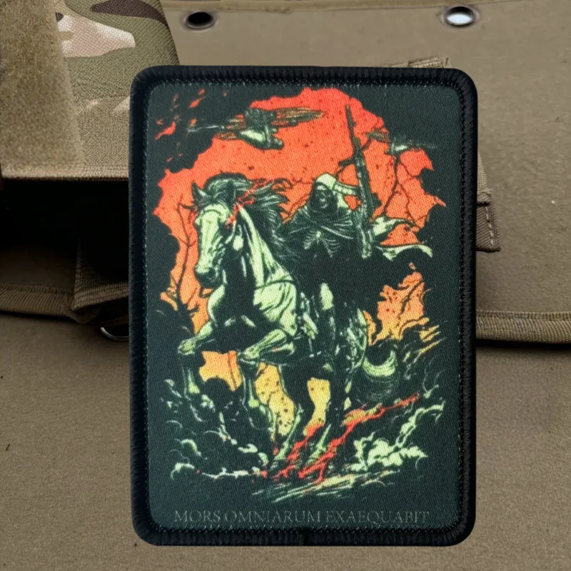 La muerte es igual a todos los parches con estampado de calavera, insignia de moral con gancho y bucle táctico, pegatinas decorativas para mochila, parches para brazalete para ropa - imagen 4