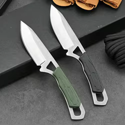 Cuchillo EDC para acampar y exterior, cuello recto multifunción