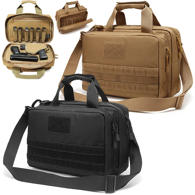 Bolsa para campo de tiro, funda para pistola, 2 bolsas para pistola, bolsa de hombro EDC, bolsa de almacenamiento para transporte oculto táctico de caza