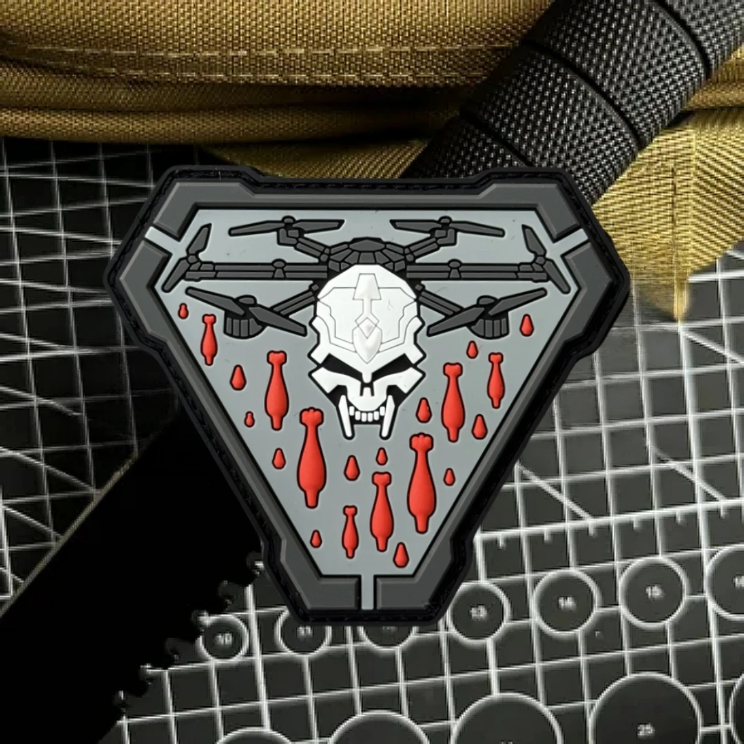 Parche táctico de moral de cráneo divertido, insignia militar, parches de bucle de gancho de PVC 3D, pegatina para mochila de equipo al aire libre - imagen 3