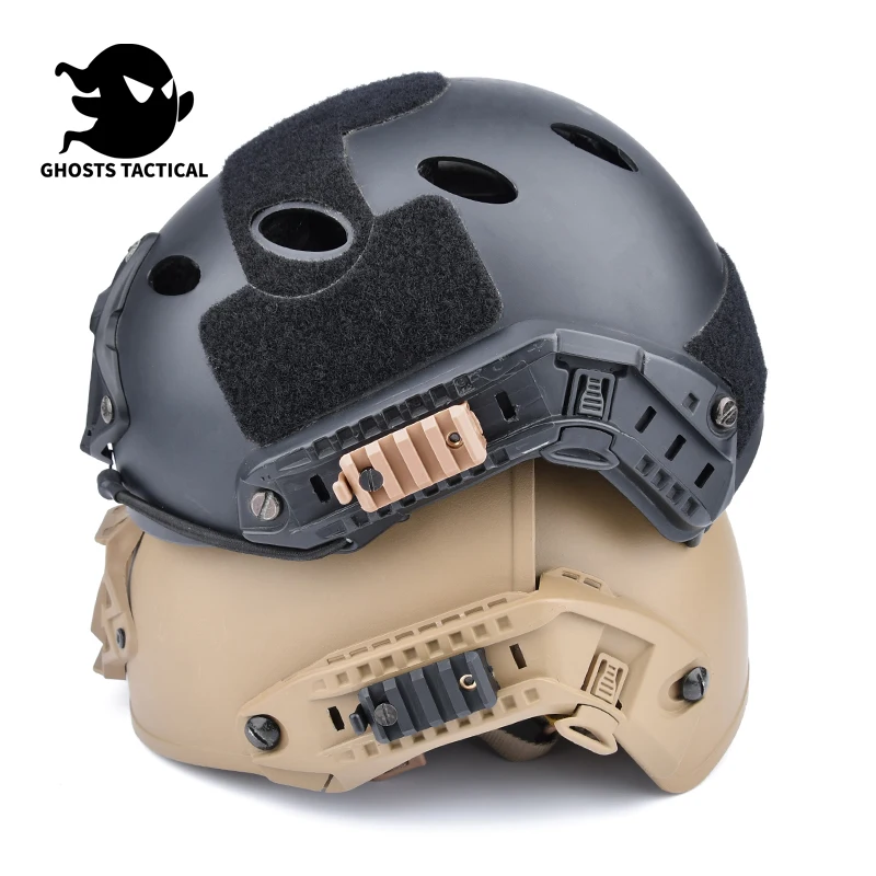 Adaptador de riel lateral para casco rápido táctico, guía Picatinny, accesorios de riel de 20mm, Base de montaje de plástico para luz de explorador