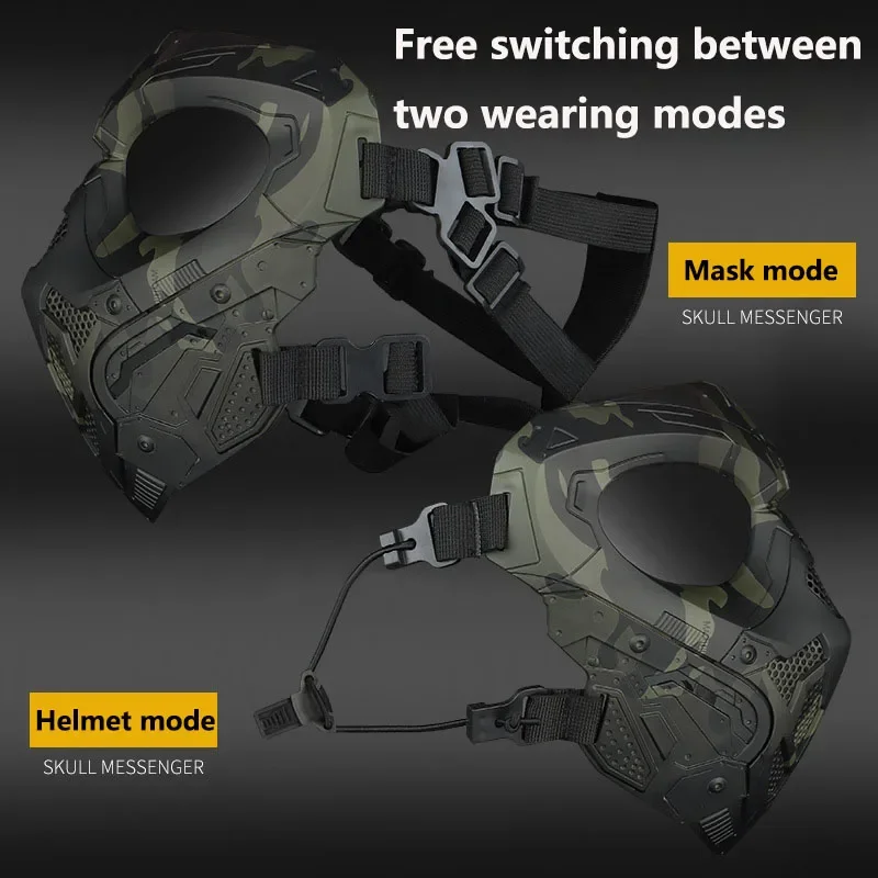 Máscara Lurker Cyberpunk Cosplay cara completa antiniebla dos maneras de uso máscara para caza Airsoft juego de guerra CS equipo de protección - imagen 2