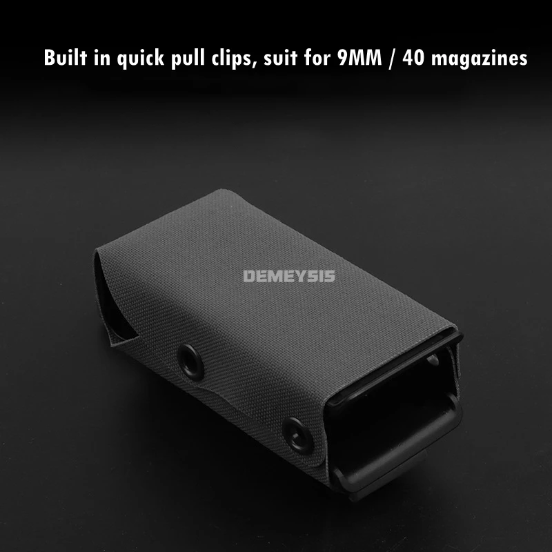 Tiro 9mm 40 bolsas para revistas sistema Molle Paintball bolsas individuales tácticas caza al aire libre CS Airsoft 9MM Mag Holder - imagen 5