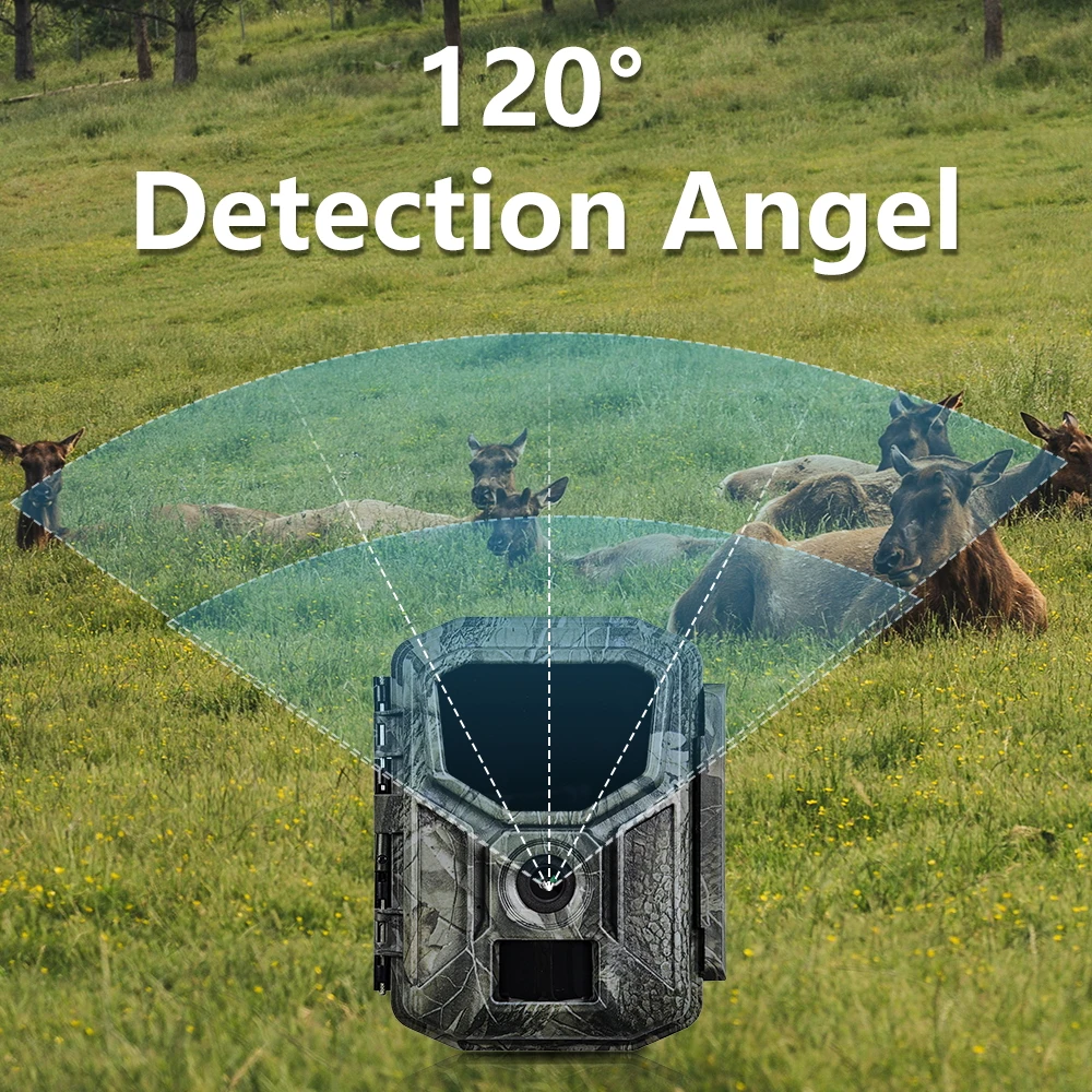 Cámara de rastreo de caza 8K, Control por aplicación de 60MP, visión nocturna, trampa para fotos, Wifi, móvil, inalámbrica, cámara de vida silvestre, batería de 7800mAh - imagen 3