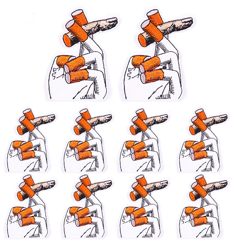 Prajna-Parches para planchar en la ropa, calaveras Punk con letras de cuchillo, 10 piezas - imagen 5