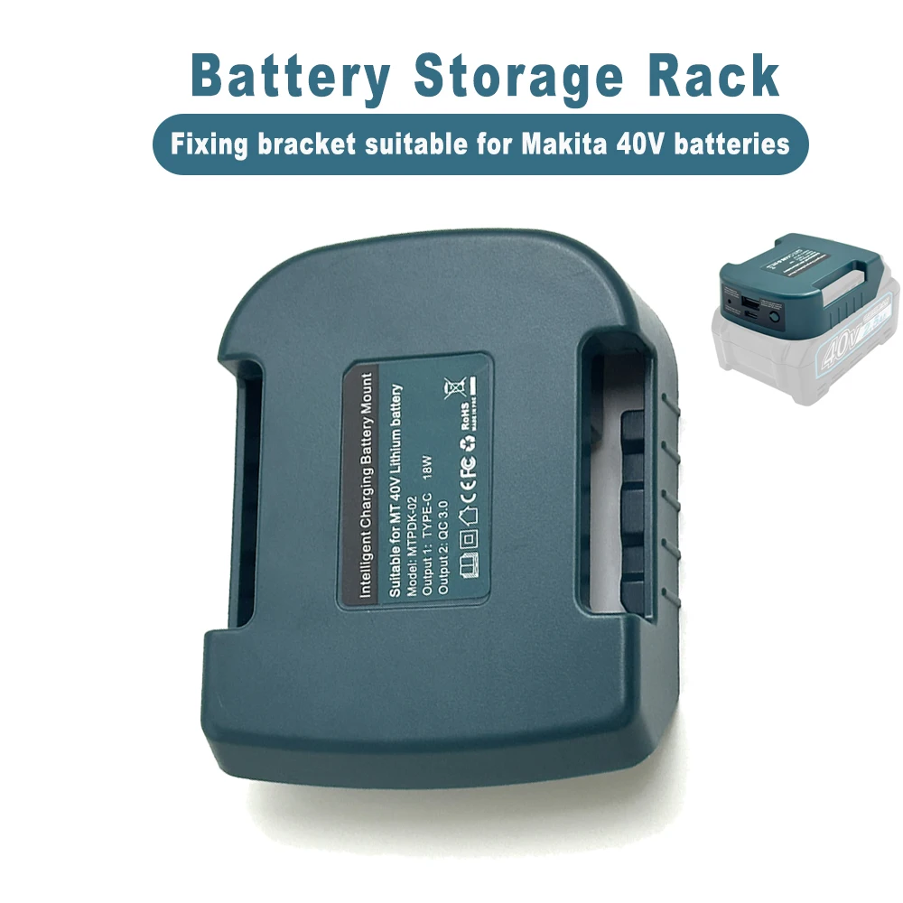 Adaptador de fuente de alimentación para batería de iones de litio Makita de 40 V USB PD/QC3.0 para cargador rápido de teléfono móvil y tableta (sin batería)