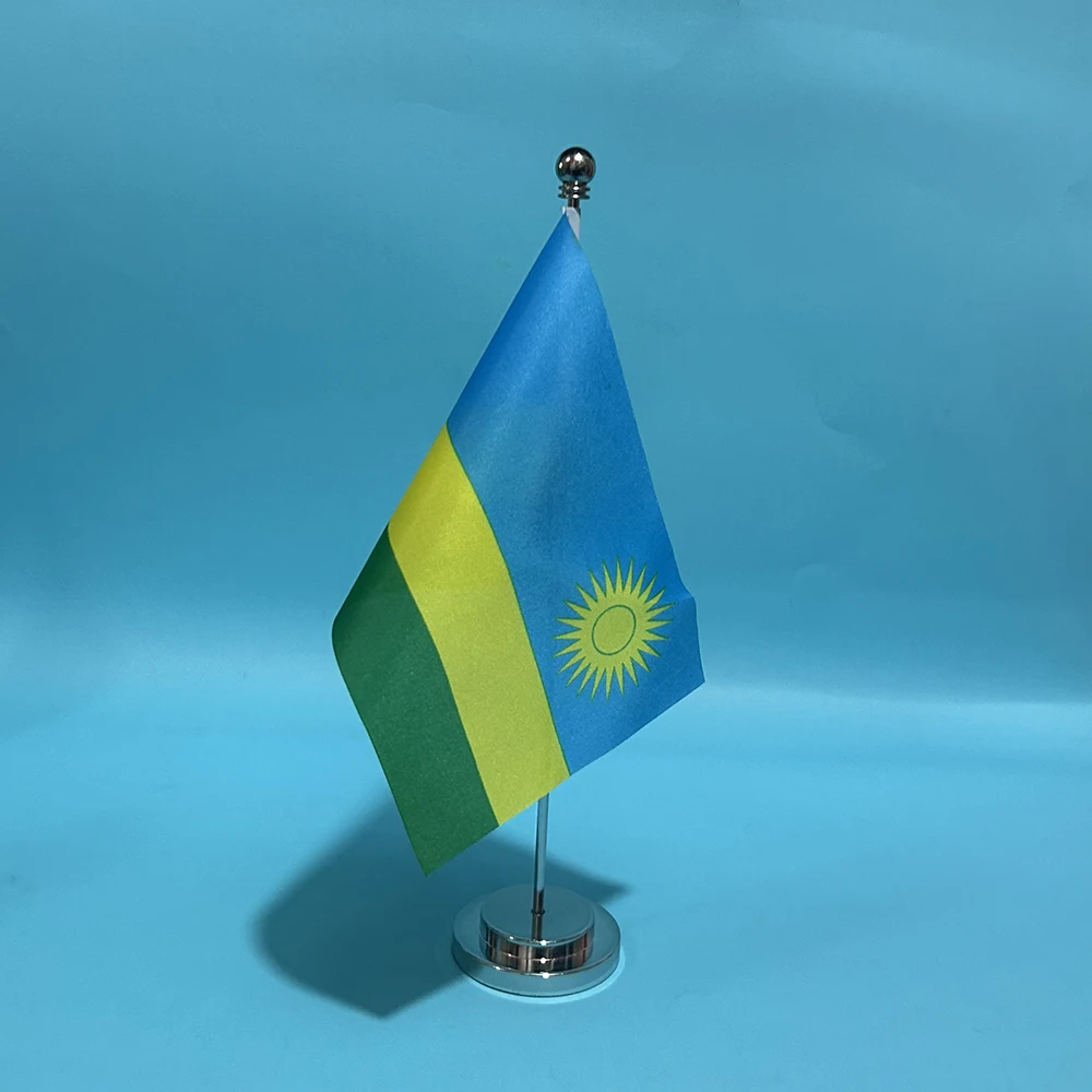 Bandera de escritorio Ruanda 14x21cm poliéster - imagen 3