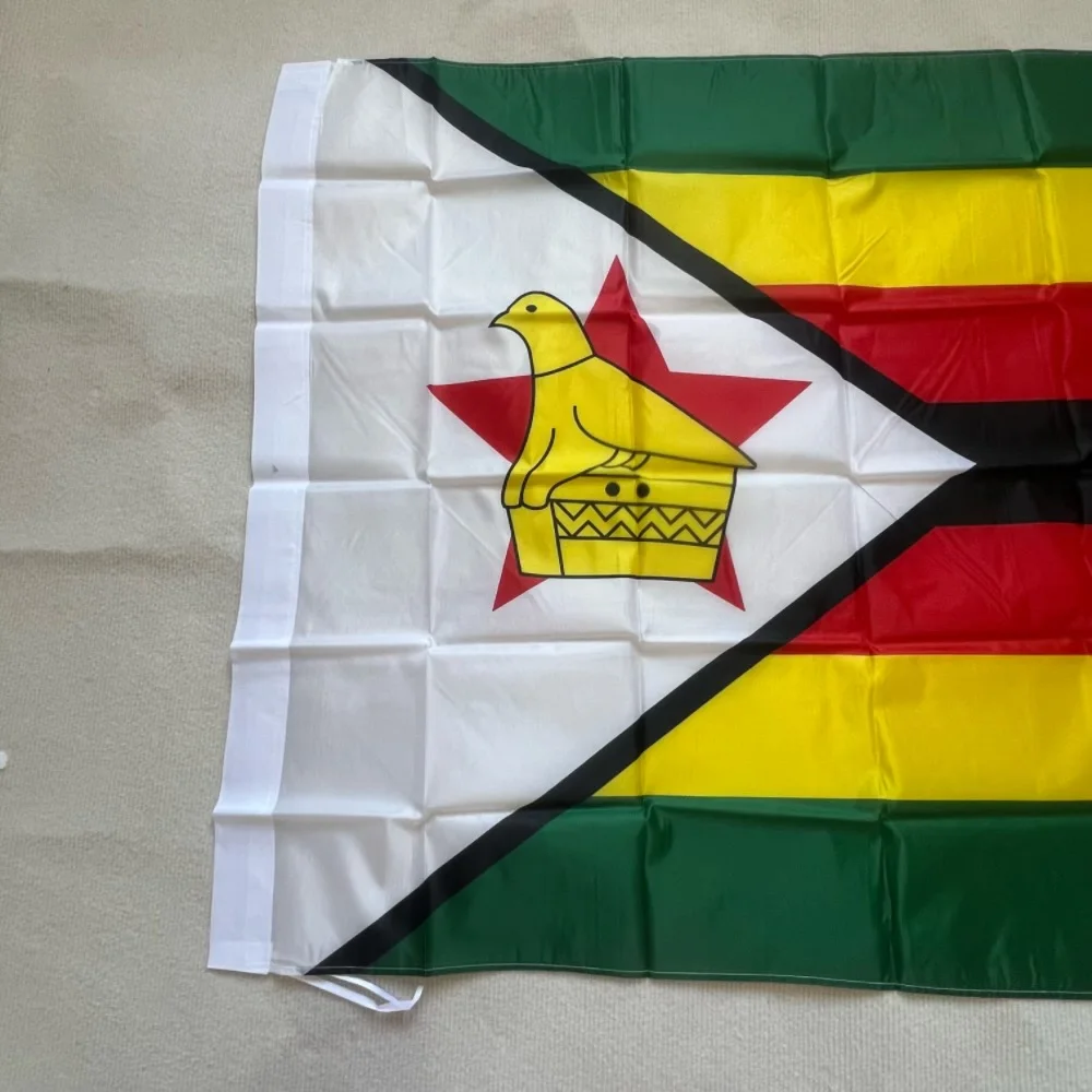 Bandera de Zimbabwe, 90x150cm, banderas nacionales de Zimbabwe colgantes de poliéster, bandera de doble penetración de 3x5 pies para decoración - imagen 2
