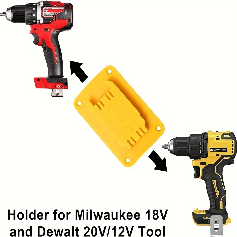 5 paquetes de soporte de herramientas, estante de almacenamiento de montaje en pared para Dewalt 14,4 V-20V para dispositivos de fijación Milwaukee de 18V, soporte de herramientas de taladro - imagen 3