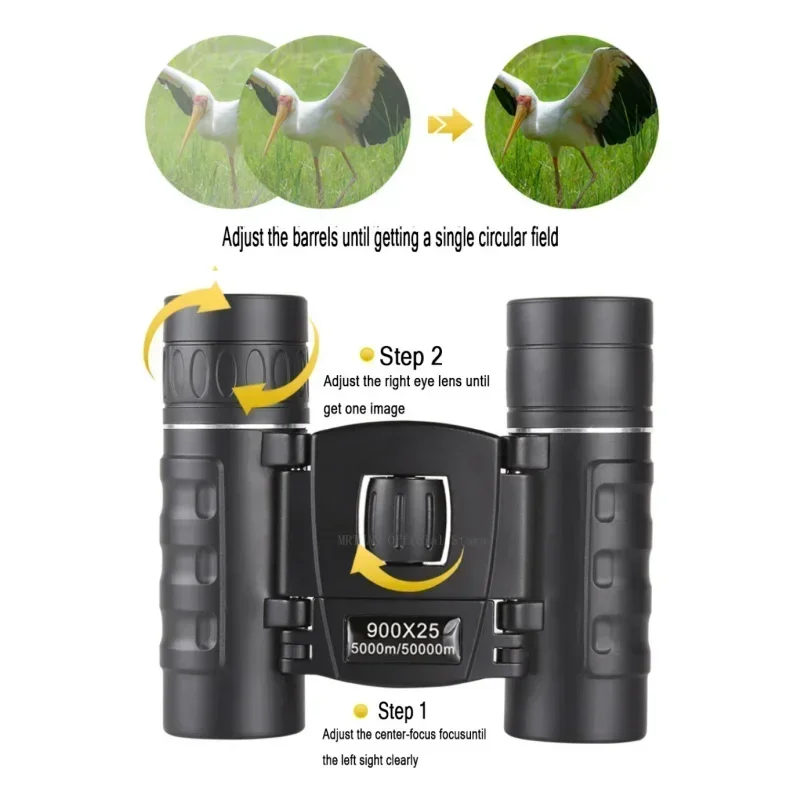Binoculares potentes de 900x25, telescopio BAK4 de largo alcance, Monocular plegable portátil HD con poca luz para caza y acampada al aire libre - imagen 5
