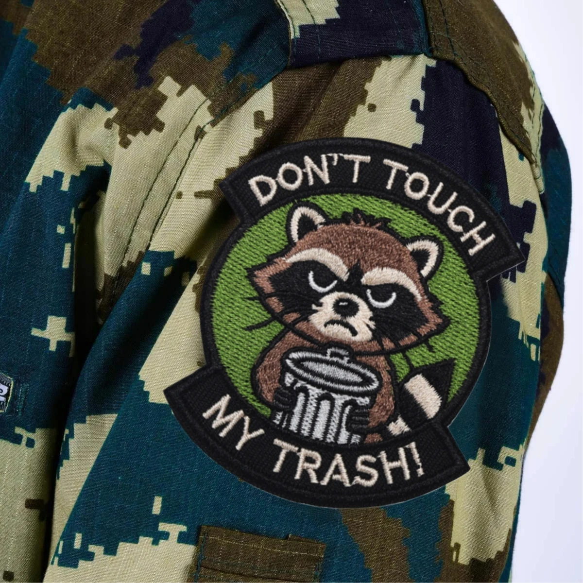 No toca a mi moral, parche táctico de mapache, brazalete militar, parches de gancho bordados para ropa, pegatina para mochila - imagen 5