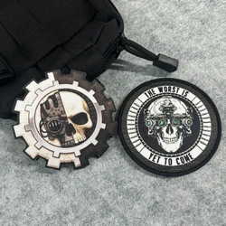 Parche calavera mecánica - Insignia táctica nocturna para mochila